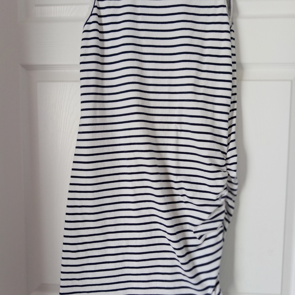 Navy and white striped large dress. Missufe